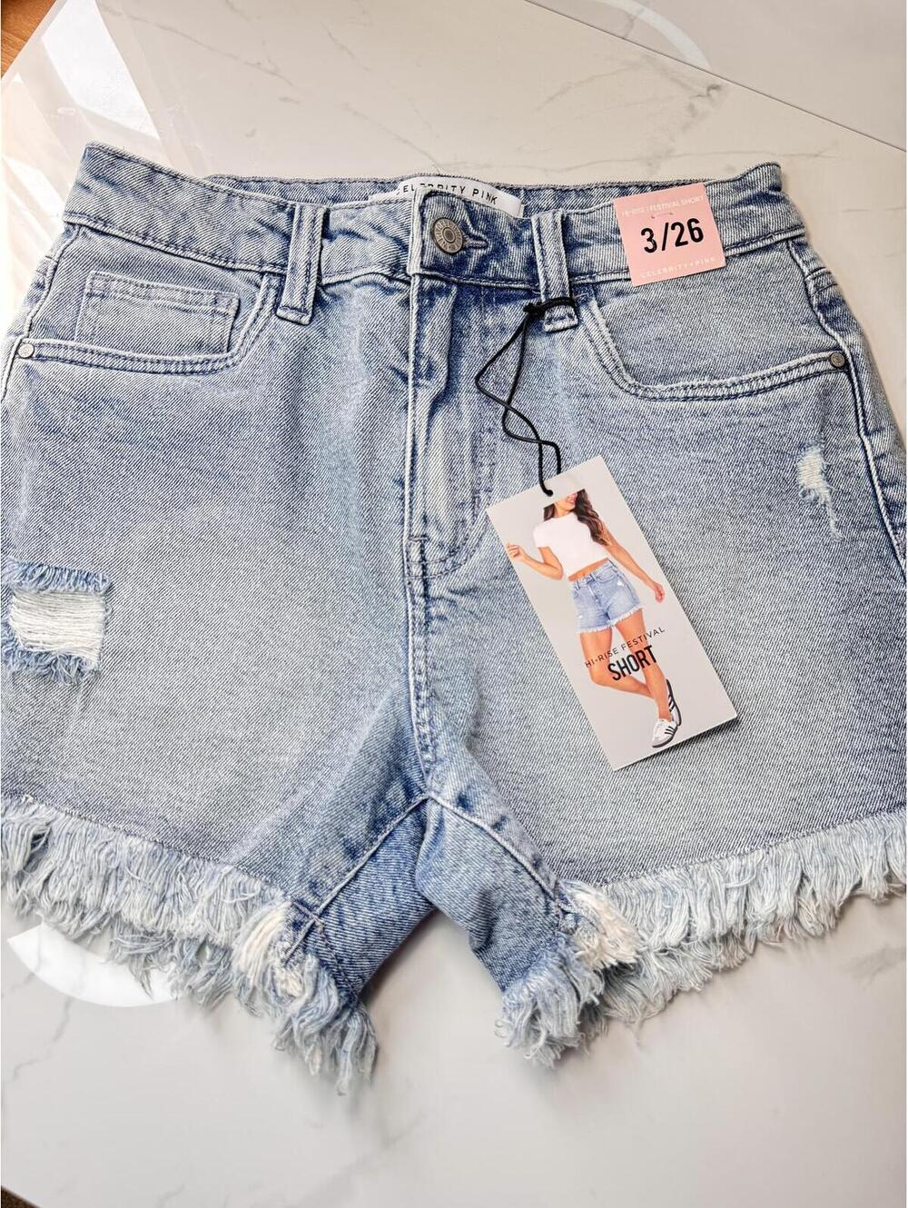 Celebrity Pink High Rise Festival Denim Shorts Size 3/26